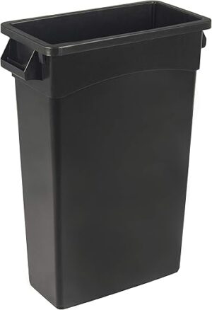 Amazon Basics Rectangular Commercial Slim Trash Can, Black