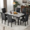 IFGSEQQQ Rectangular Faux Marble Dining Set (D As Shown)