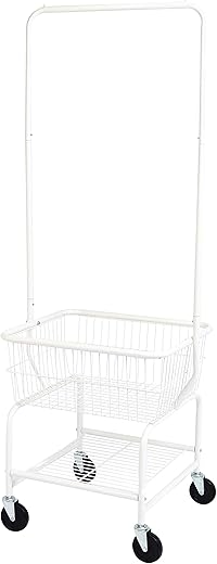 Amazon Basics Rectangular Laundry Hamper Cart With Wheels