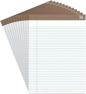 Recycled White Perforated Notepads, Narrow Ruled