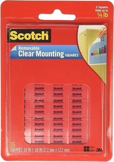 3M Removable Wall Mounting Tabs, Clear