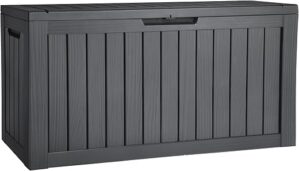 YITAHOME Resin Deck Box, Black, 80 Gallon