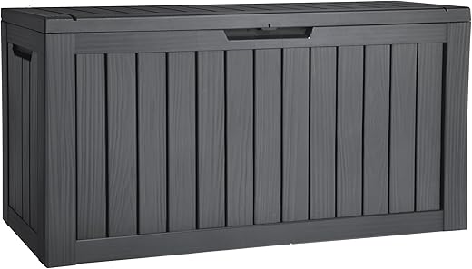 YITAHOME Resin Deck Box, Black, 80 Gallon