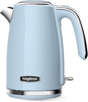 LONGDEEM Retro Style Stainless Steel Electric Kettle