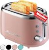 MÜELLERHOME Retro Toaster 2 Slice, Pink