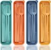DISSKNIC Reusable Wheat Straw Travel Utensils Set