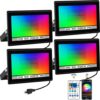 CREPOW RGB LED Flood Light Outdoor 300W Equivalent