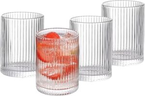 WHJY Ribbed Glassware Highball Glasses Set