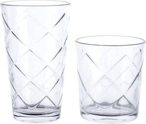 Gibson Soho Lounge Rockaway Glassware Set, Lattice Design