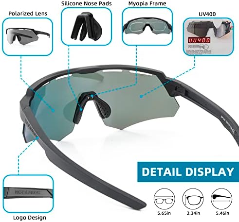 ROCKBROS Polarized Cycling Glasses With Interchangeable Lenses - Image 4