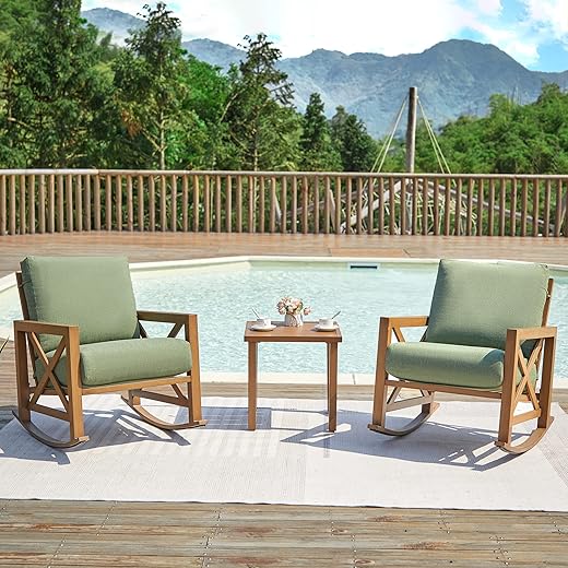 NATURAL EXPRESSIONS Rocking Bistro 3 Piece Patio Set