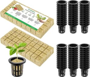 VIVOSUN Rockwool Cubes & Net Pots Set For Hydroponics