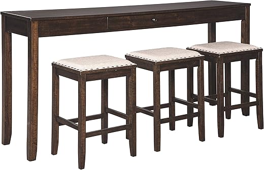 Signature Design by Ashley Rokane Urban Farmhouse Dining Set, Brown