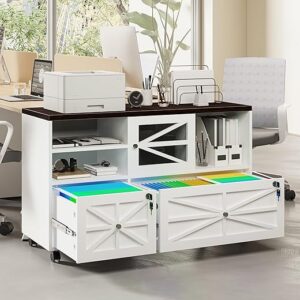 kepptory Rolling 2 Drawer File Cabinet With Lock