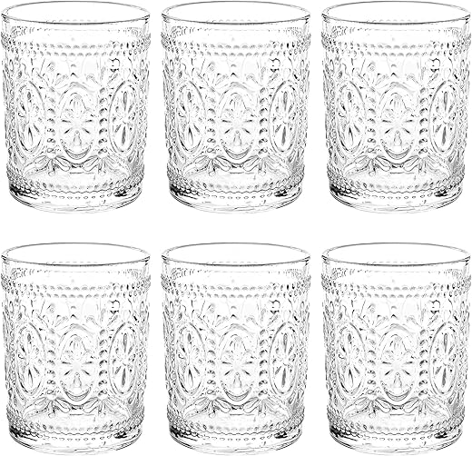 Bekith Romantic Drinking Glasses Set, 9.5 oz