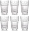 AVLA Romantic Water Glasses Set, 12 OZ Tumblers