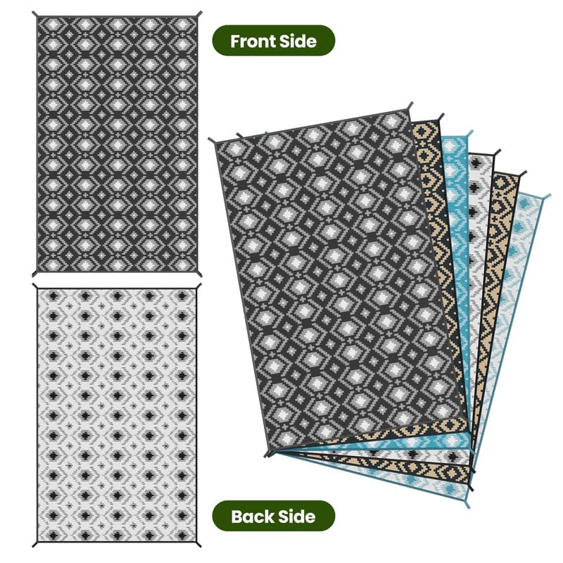 ROMROL Outdoor Rug, 5x8ft Reversible Mat - Image 2