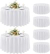 sancua Round Tablecloth 90 Inch White, Stain Resistant