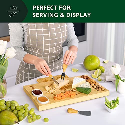 ROYAL CRAFT WOOD Bamboo Cheese Board And Knife Set - Image 3