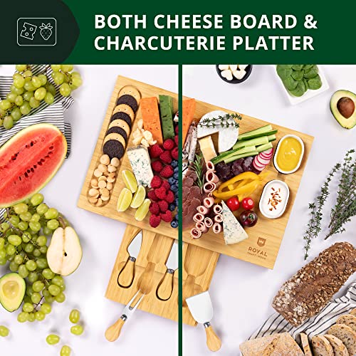 ROYAL CRAFT WOOD Bamboo Cheese Board And Knife Set - Image 4