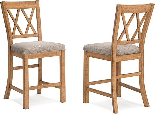 Signature Design by Ashley Rustic Armless Counter Height Bar Stool Set