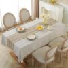 Alsoo Rustic Waterproof Cotton Linen Tablecloth 55×75