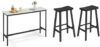VASAGLE Rustic White Bar Table And Stools Set