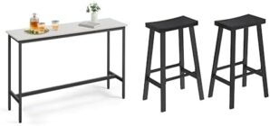 VASAGLE Rustic White Bar Table And Stools Set