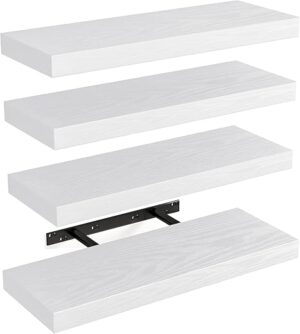 Fixwal Rustic Wood Finish Floating Shelves Set