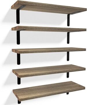 RICHER HOUSE Rustic Wood Floating Shelves Set
