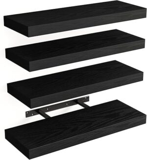 Fixwal Rustic Wood Floating Shelves With Invisible Brackets