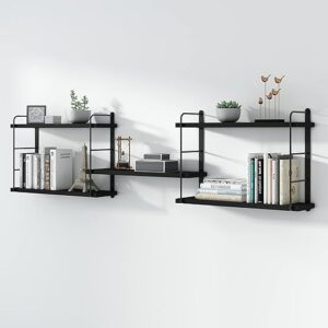MXCSE Rustic Wood Wall Shelves, Easy Installation (5, Black)