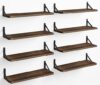 Fixwal Rustic Wood Wall Shelves Set, Dark Carbonized Black