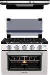 CAMPLUX ENJOY OUTDOOR LIFE RV Gas Range and Range Hood Combo