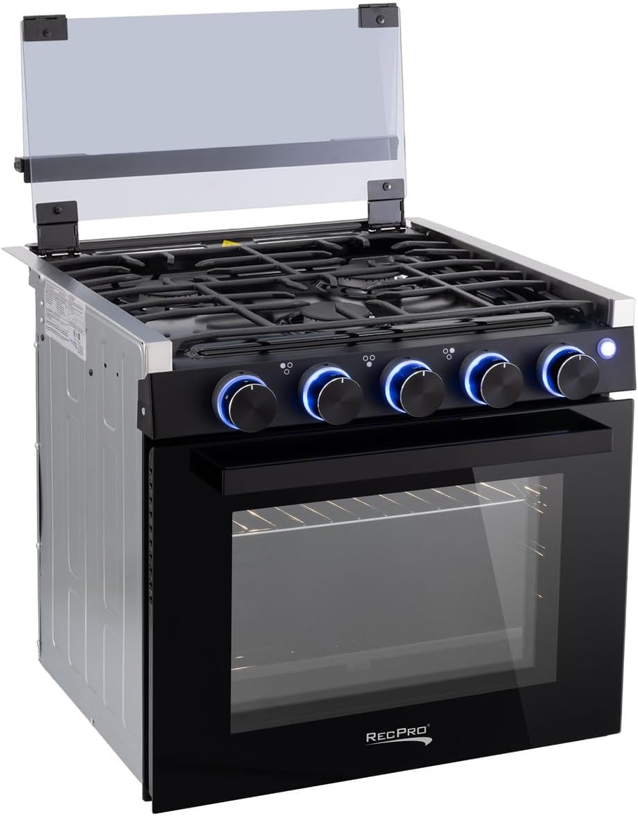 RecPro RV Stove Black Finish Gas Range