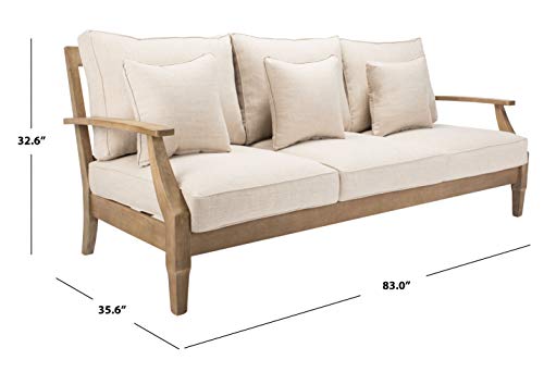 Safavieh Couture Martinique Natural Wood Patio Sofa CPT1013A - Image 3