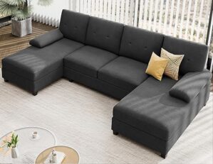 JAMFLY Sectional Sofa with Double Chaises