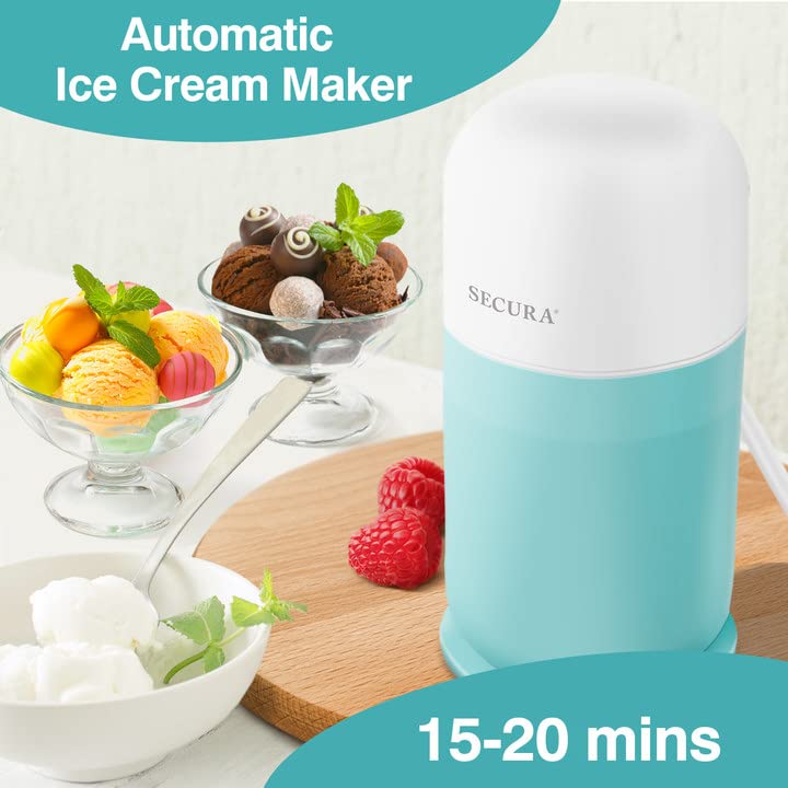 Secura Mini Ice Cream Maker, 0.4QT, Aqua - Image 3