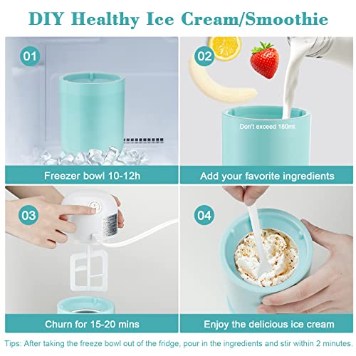 Secura Mini Ice Cream Maker, 0.4QT, Aqua - Image 5