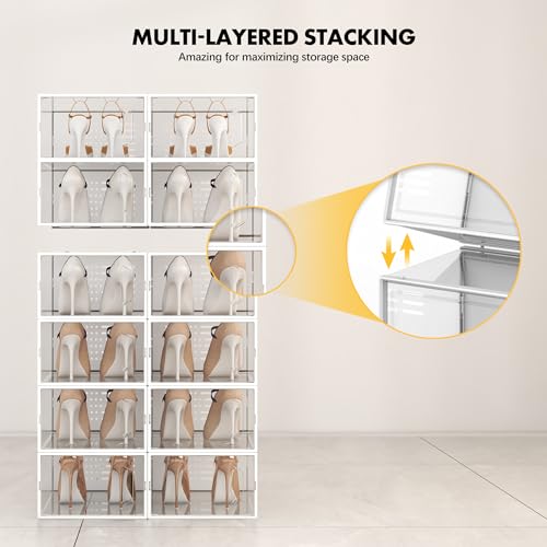 SEE SPRING Clear Plastic Stackable Shoe Organizer - Image 3