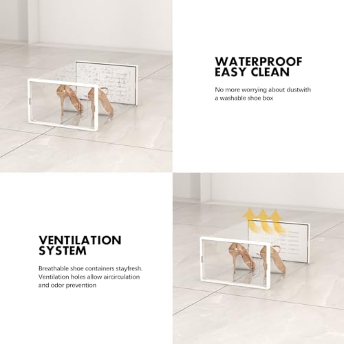 SEE SPRING Clear Plastic Stackable Shoe Organizer - Image 4