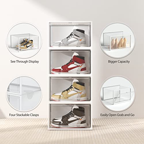 SEE SPRING Clear Plastic Stackable Shoe Organizer, X-Large - Image 3