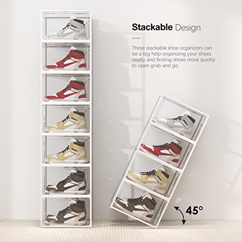 SEE SPRING Clear Plastic Stackable Shoe Organizer, X-Large - Image 4