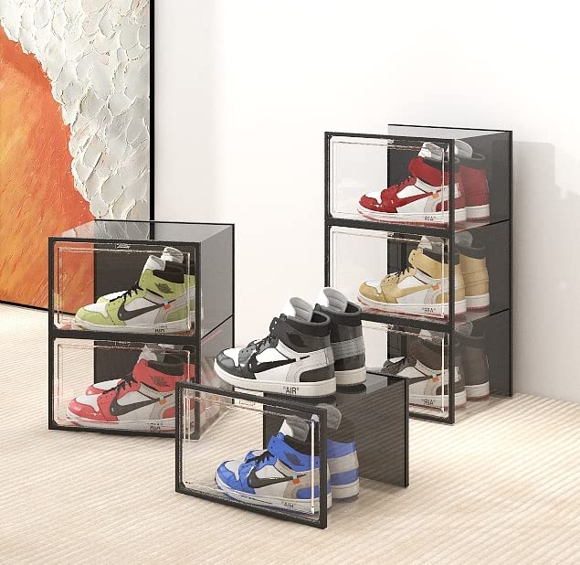 SEE SPRING Clear Plastic Stackable Shoe Organizer, X-Large - Image 2