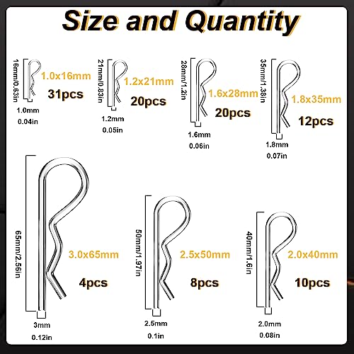 Seept 7-Sizes 304 Stainless Steel Cotter Pins - Image 2