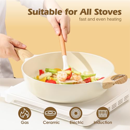 SENSARTE 12 Inch Nonstick Deep Frying Pan - Image 3