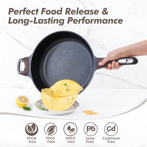 SENSARTE Nonstick Frying Pan Skillet With Lid - Image 2