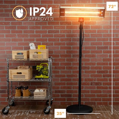 SereneLife Infrared Electric Patio Heater, Portable Stand, 1500 W - Image 2