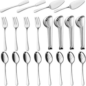 BEWOS Serving Utensils 20-Piece Stainless Steel Set