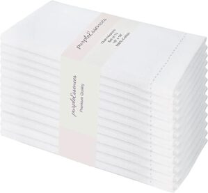 PurpleEssences Set Of 12 Hemstitch Cloth Napkins